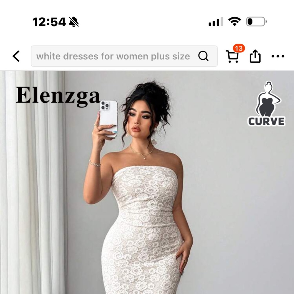 SHEIN White Lace Sleeveless Midi Dress